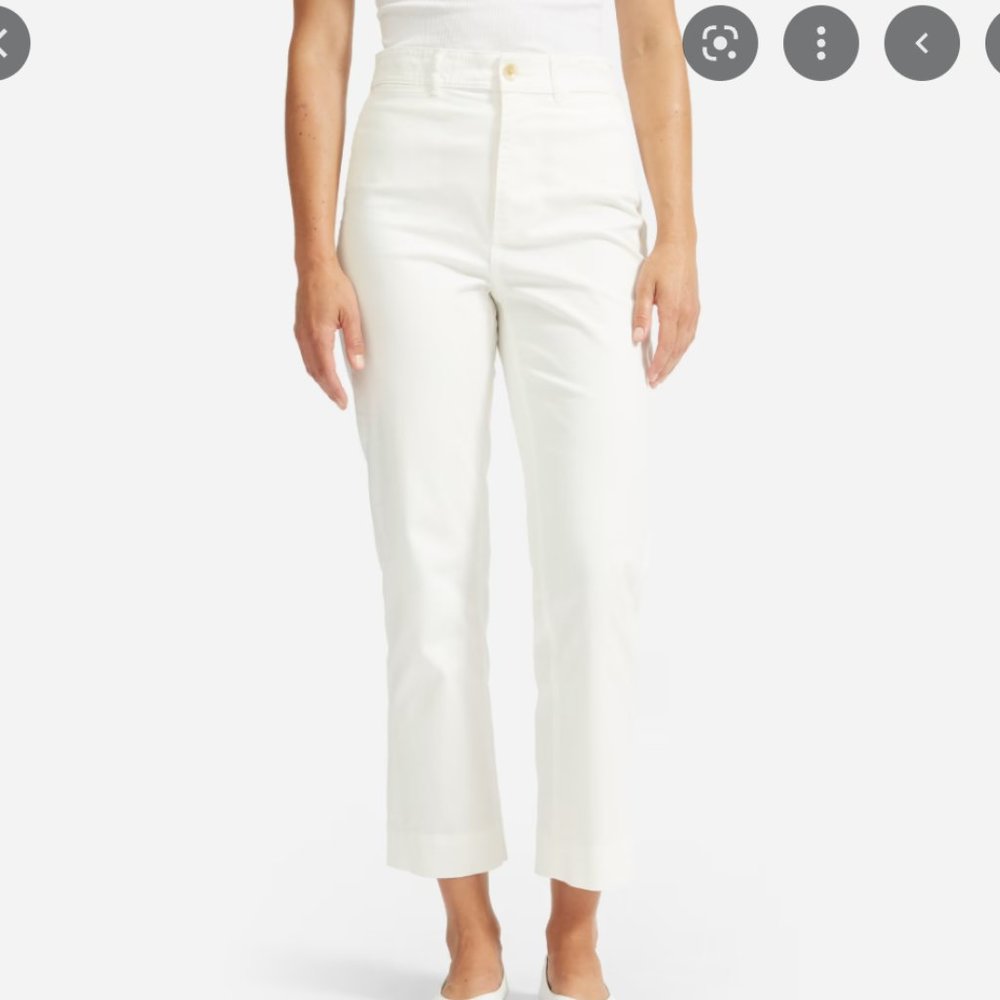 Everlane Lightweight Straight-Leg Crop in Bone RUNS BIG